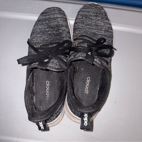 Adidas Cloud Foam Women’s Black and Gray Knit Sneakers - Picture 3 of 7